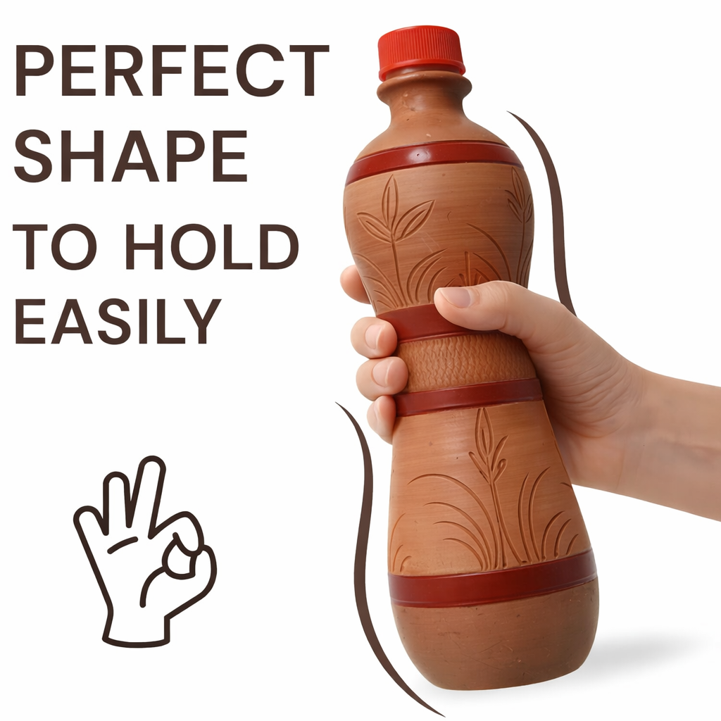 AUTHETIC NATURAL CLAY DRINKNG WATER BOTTLE 1 L