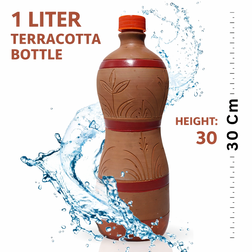 AUTHETIC NATURAL CLAY DRINKNG WATER BOTTLE 1 L