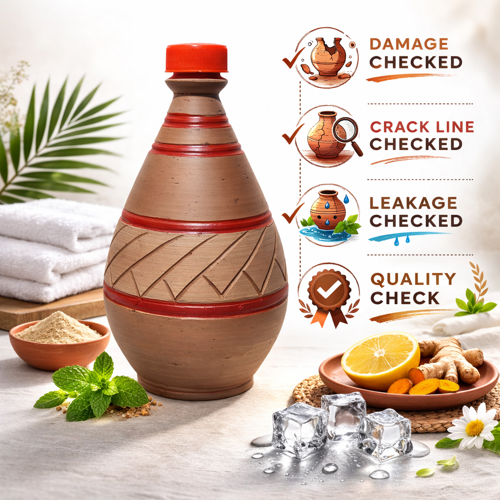 100% PURE NATURAL CLAY WATER BOTTLE 650ml