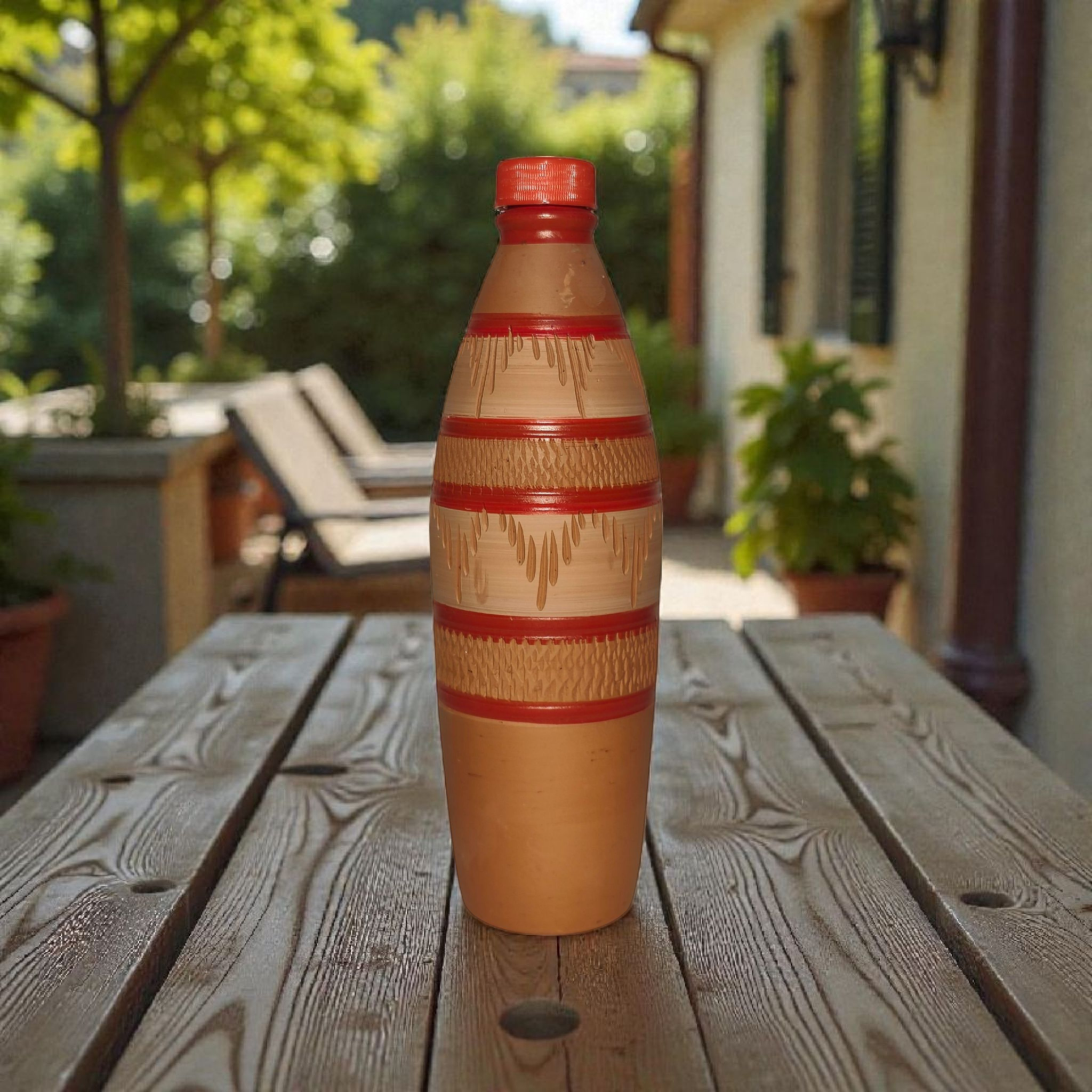 CLAY TERACOTTA WATER BOTTLE 1 L