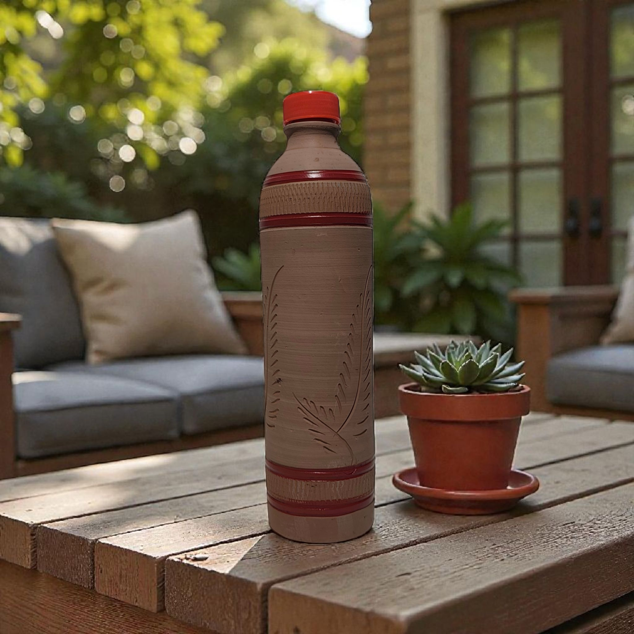 Eco-Friendly Water Bottle Crafted from Pure Natural Clay 900ml