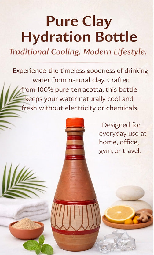 CLAY TERACOTTA WATER BOTTLE 750ml