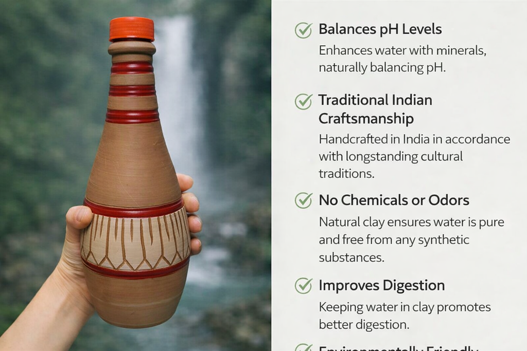 CLAY TERACOTTA WATER BOTTLE 750ml